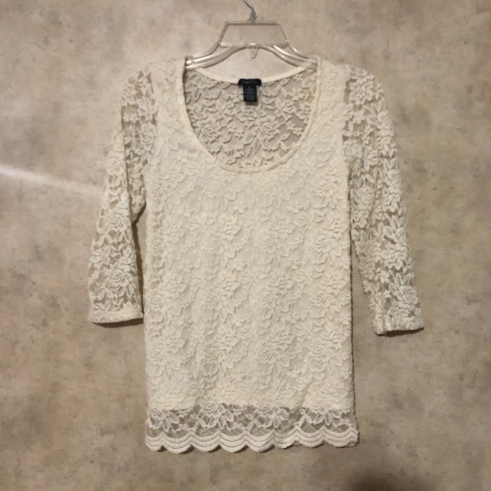 White lace shirt